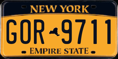 NY license plate GOR9711