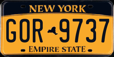 NY license plate GOR9737
