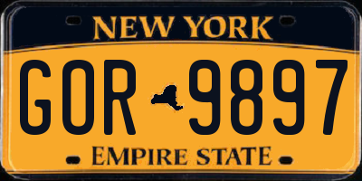 NY license plate GOR9897