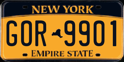 NY license plate GOR9901