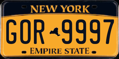 NY license plate GOR9997