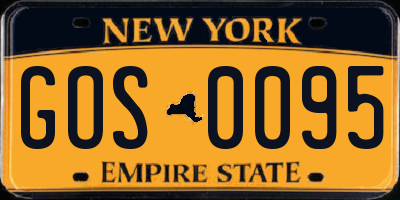 NY license plate GOS0095