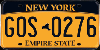 NY license plate GOS0276