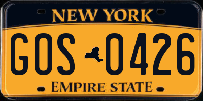 NY license plate GOS0426