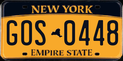 NY license plate GOS0448