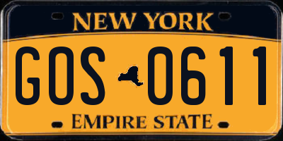 NY license plate GOS0611