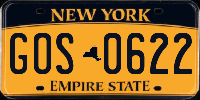 NY license plate GOS0622