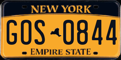 NY license plate GOS0844