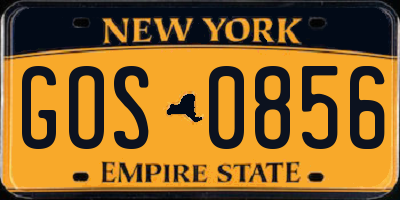 NY license plate GOS0856