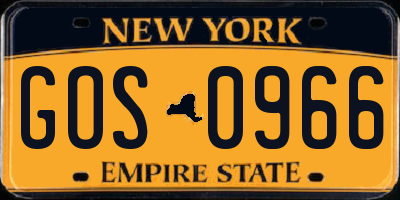 NY license plate GOS0966