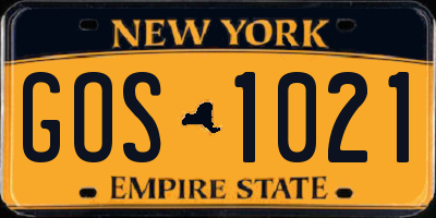 NY license plate GOS1021