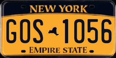 NY license plate GOS1056