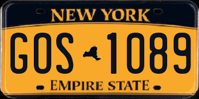 NY license plate GOS1089