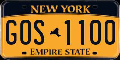 NY license plate GOS1100