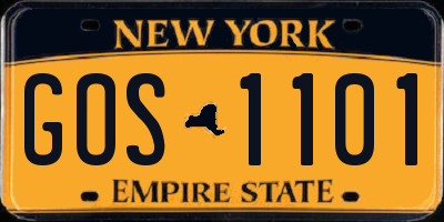 NY license plate GOS1101