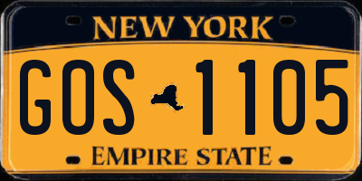 NY license plate GOS1105