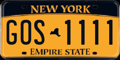 NY license plate GOS1111