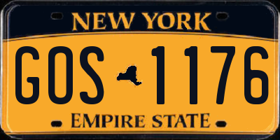 NY license plate GOS1176