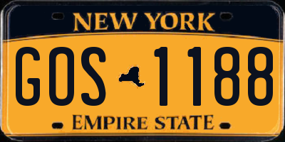 NY license plate GOS1188
