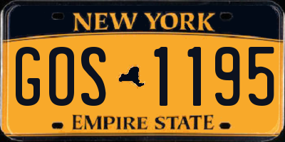 NY license plate GOS1195
