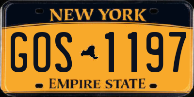 NY license plate GOS1197