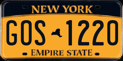 NY license plate GOS1220