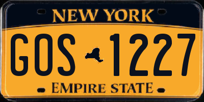 NY license plate GOS1227