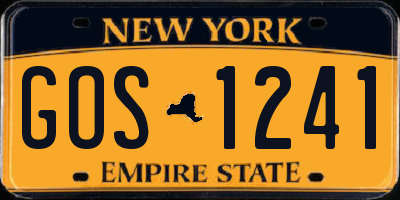 NY license plate GOS1241