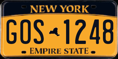 NY license plate GOS1248