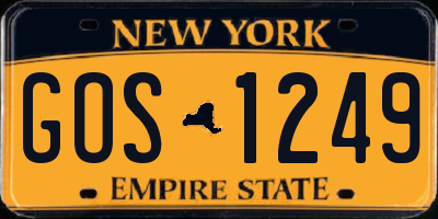 NY license plate GOS1249