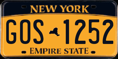 NY license plate GOS1252