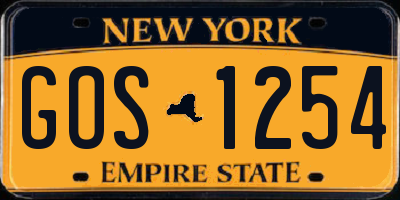 NY license plate GOS1254