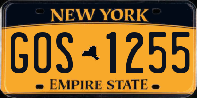 NY license plate GOS1255