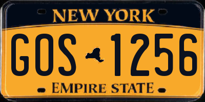 NY license plate GOS1256