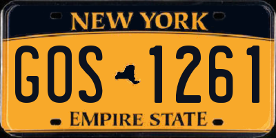 NY license plate GOS1261