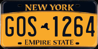 NY license plate GOS1264
