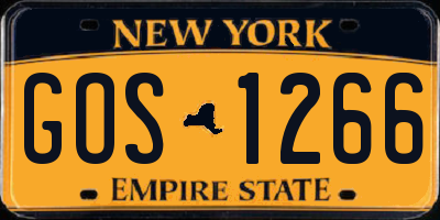 NY license plate GOS1266