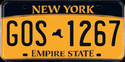 NY license plate GOS1267