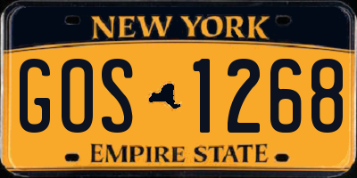 NY license plate GOS1268