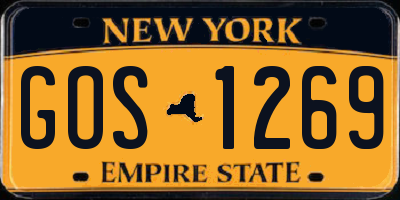 NY license plate GOS1269