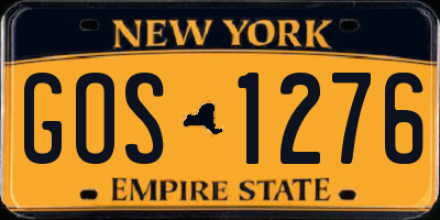NY license plate GOS1276