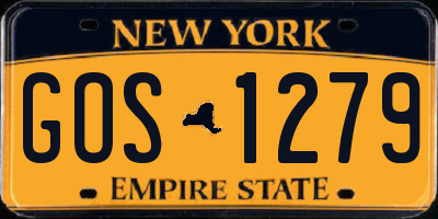 NY license plate GOS1279