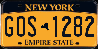 NY license plate GOS1282