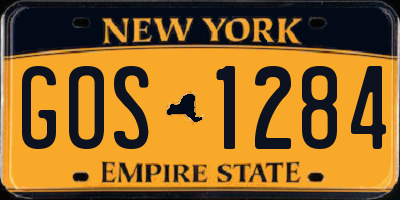 NY license plate GOS1284