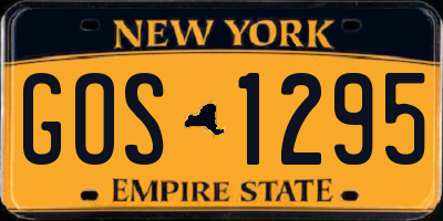 NY license plate GOS1295