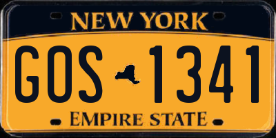 NY license plate GOS1341