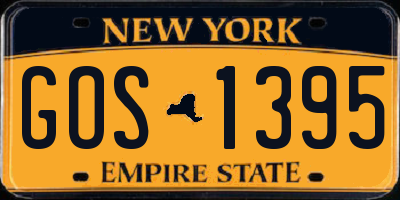 NY license plate GOS1395