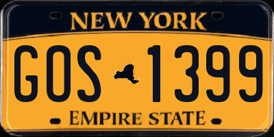 NY license plate GOS1399