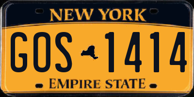 NY license plate GOS1414