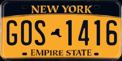 NY license plate GOS1416